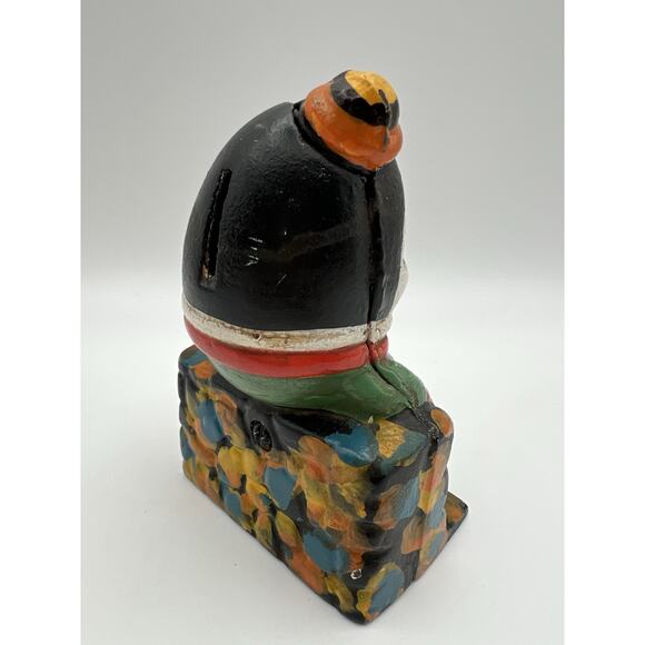Vintage Cast Iron HUMPTY DUMPTY Coin Piggy Bank 5.25” Hand Painted - Picture 5 of 10